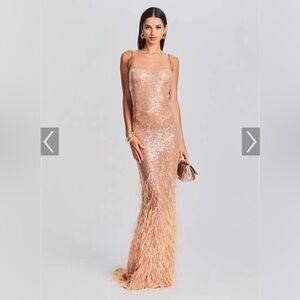 Retrofete Sequin Maxi Dress in Nude and Peach
